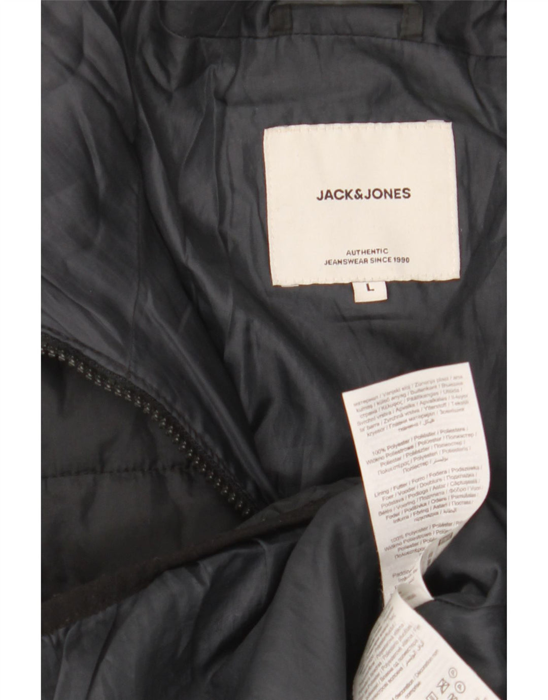Jack & Jones Ανδρικό μπουφάν με κουκούλα UK 40 μεγάλο μαύρο πολυεστέρα