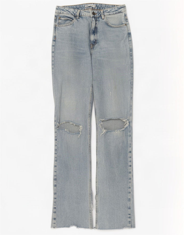 Zara Womens Distressed Bootcut Jeans EU 40 Medium W30 L34 Blue