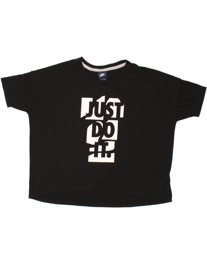 NIKE Womens Oversized Graphic T-Shirt Top UK 14 Medium Black Polyester Vintage Nike and Second-Hand Nike from Messina Hembry 