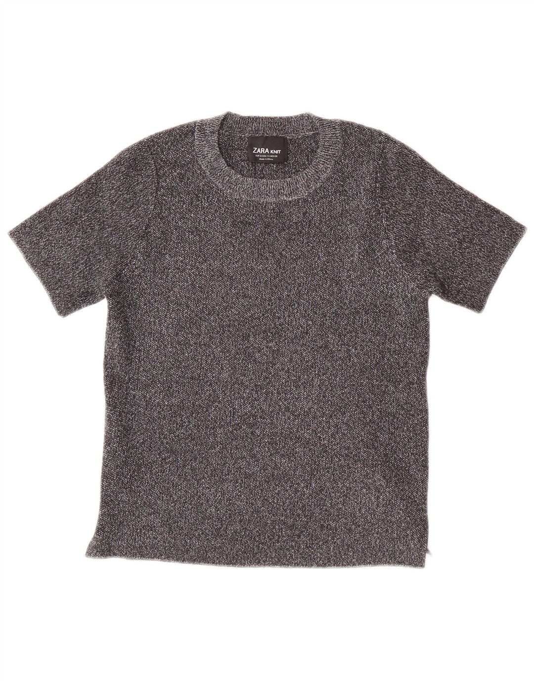 ZARA Γυναικείο T-Shirt Crop Top UK 8 Small Grey