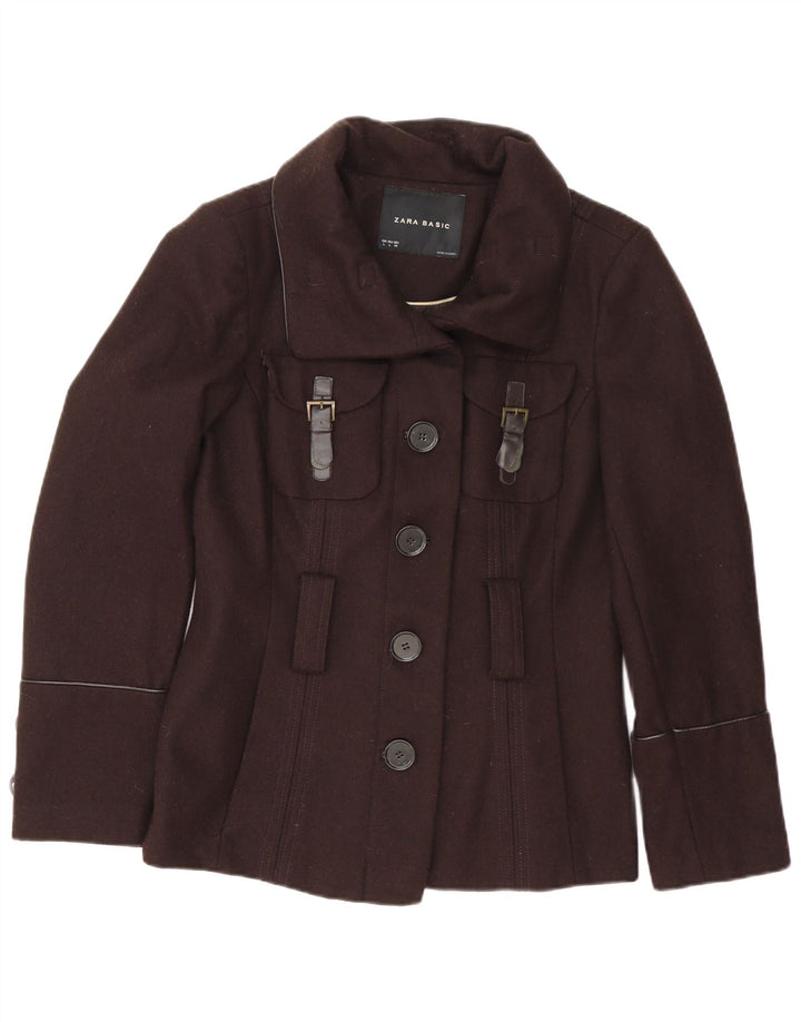 Zara Γυναικείο Military Jacket UK 16 Large Brown Wool