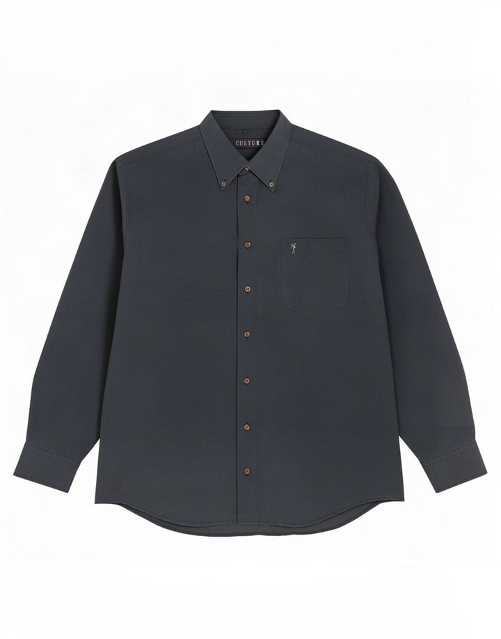 Vintage Ανδρικό Πουκάμισο Μεγάλο Navy Blue Viscose