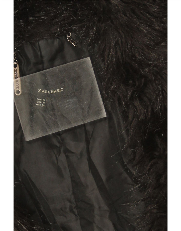 Zara Γυναικείο μπουφάν με επένδυση UK 14 Μεσαίου Μαύρου Πολυεστέρα