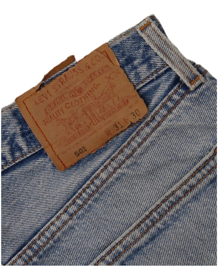 Levi's Womens 501 Distressed Mini τζιν φούστα W31 μεσαίο μπλε βαμβακερό