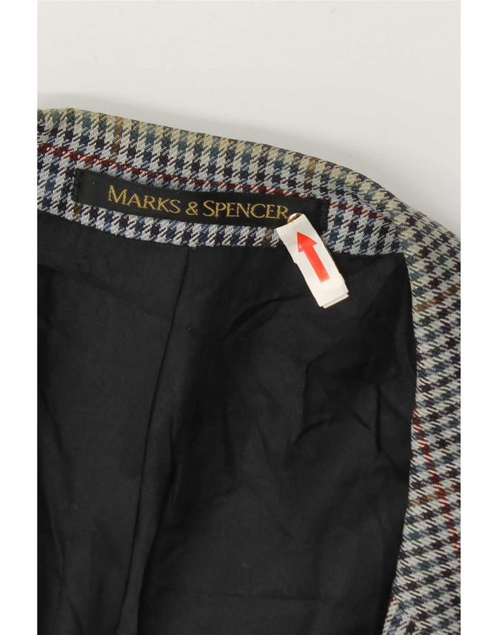Marks & Spencer Ανδρικό μπουφάν blazer UK 46 XL Blue Check Wool