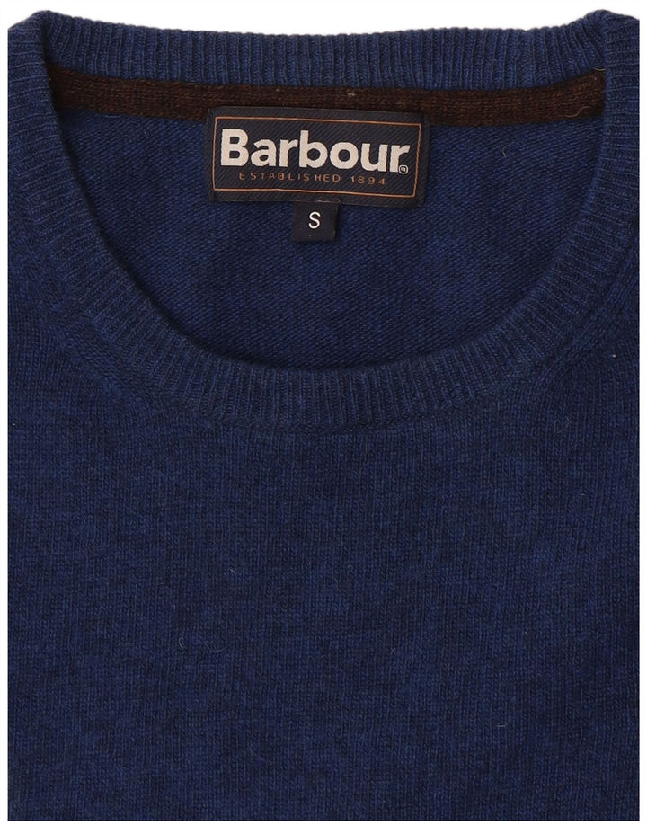 Ανδρικό πουλόβερ με λαιμόκοψη Barbour Small Lambswool σε μπλε ναυτικό