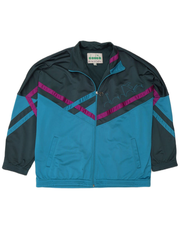 Diadora Ανδρική φόρμα γραφικής φόρμας Top Jacket UK 42 Large Blue Colourblock