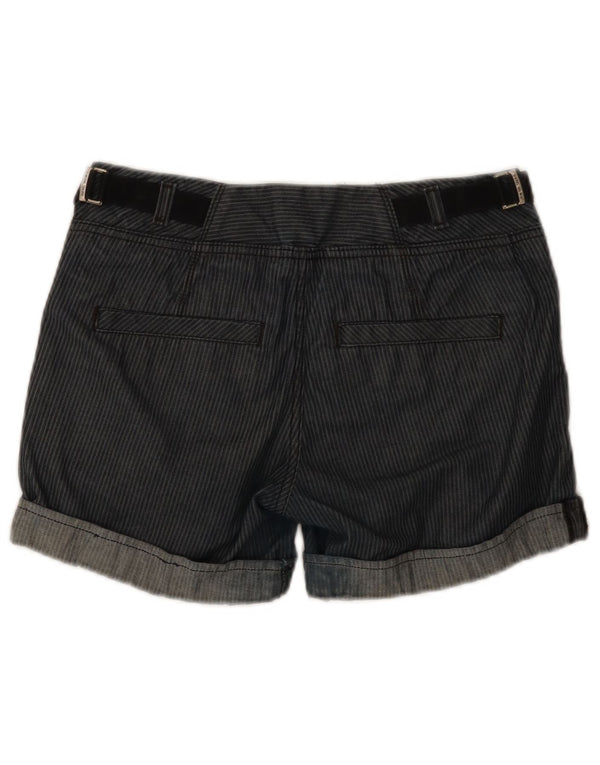Diesel Womens Pegged Chino Shorts W28 Medium Navy Blue Pinstripe Cotton