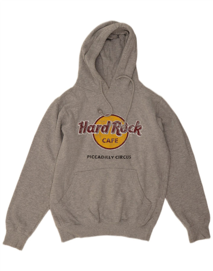 Hard Rock Cafe Mens Piccabilly Circus Hoodie Jumper Medium Grey Flecked