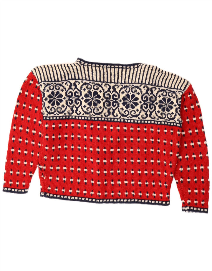 Γυναικεία ανοιχτή ζακέτα VINTAGE UK 18 XL Red Fair Isle