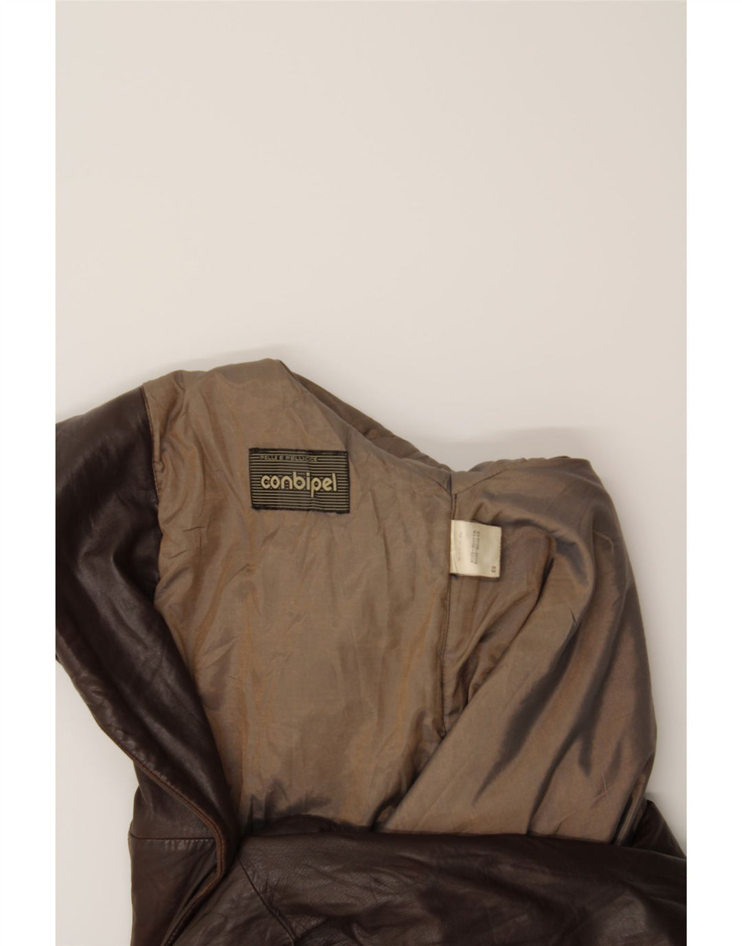CONBIPEL Womens Leather Coat UK 20 2XL Brown Leather Vintage Conbipel and Second-Hand Conbipel from Messina Hembry 