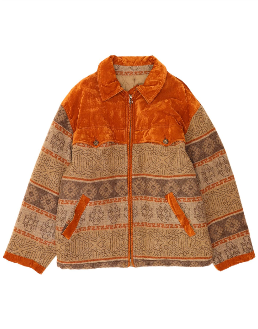 Polbot Ανδρικό Bomber Jacket UK 42 XL Beige Geometric Wool