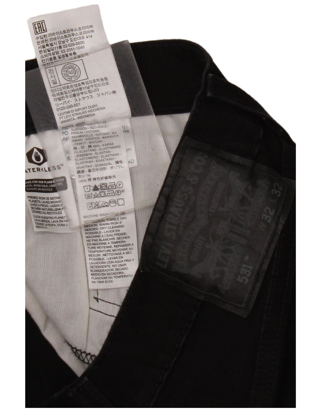 LEVI'S Ανδρικό 531 Slim Jeans W32 L32 Μαύρο βαμβακερό