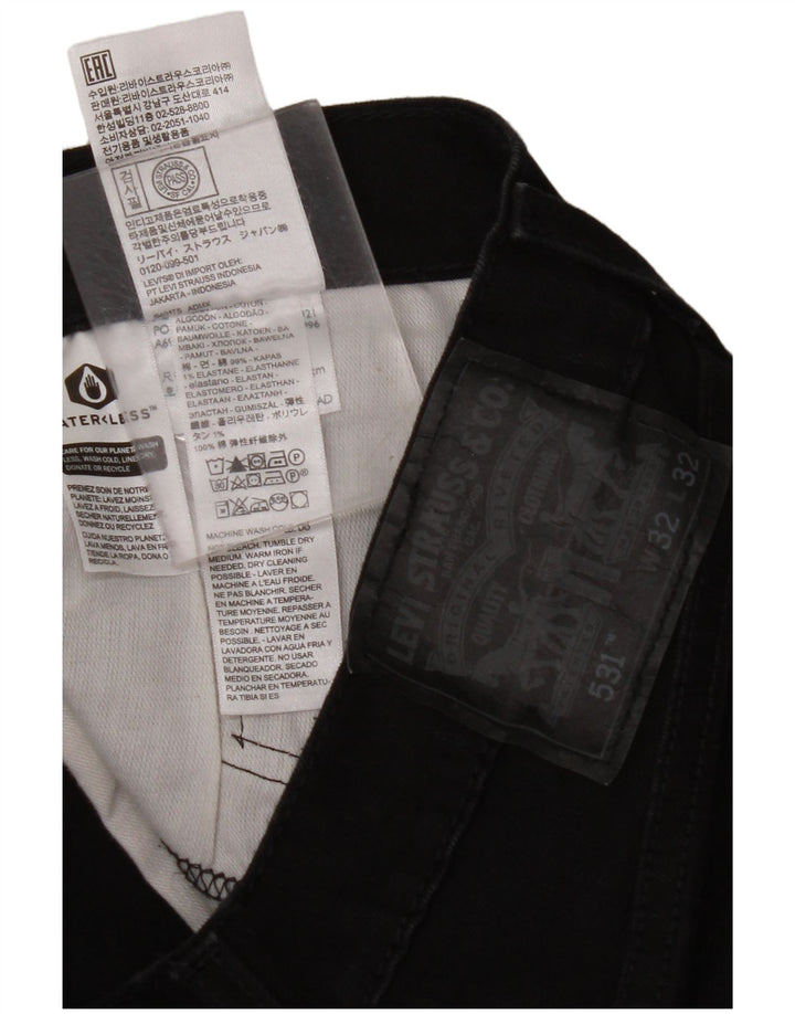 LEVI'S Ανδρικό 531 Slim Jeans W32 L32 Μαύρο βαμβακερό