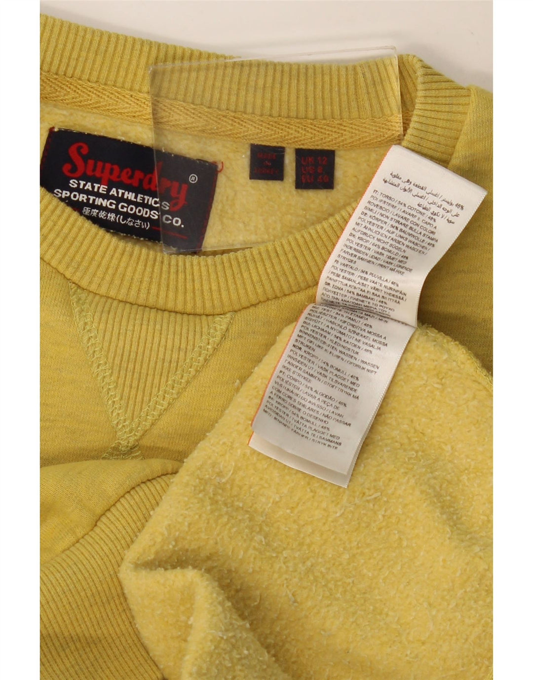 Γυναικείο γραφικό φούτερ SUPERDRY Jumper UK 12 Medium Yellow Flecked