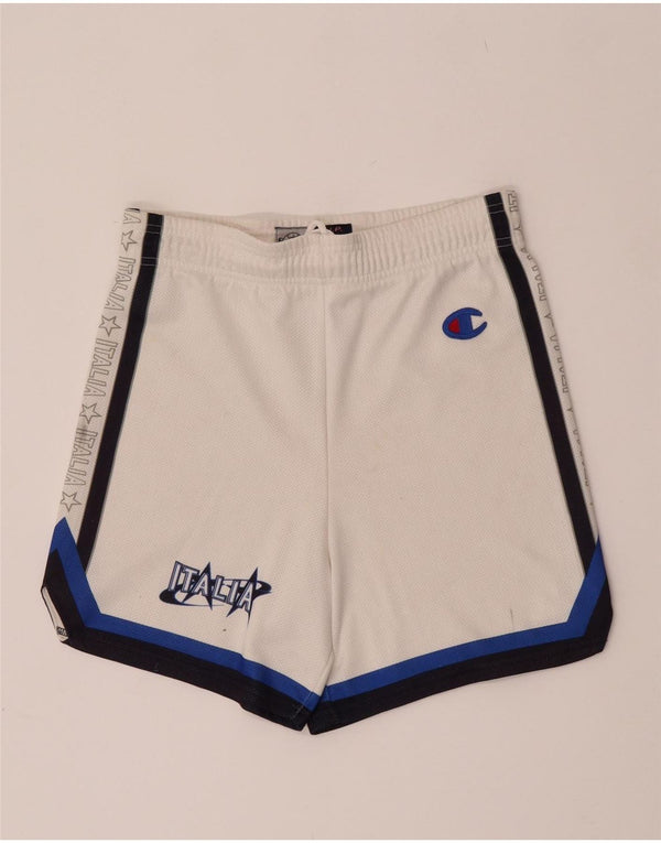 Champion Mens Italia Graphic Sport Short XS White Colourblock Polyester