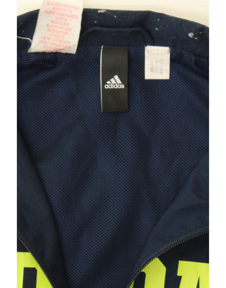 ADIDAS Boys Graphic Tracksuit Top Jacket 11-12 Years Navy Blue Vintage Adidas and Second-Hand Adidas from Messina Hembry 