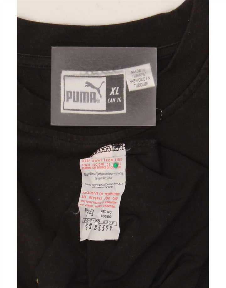 Ανδρικό γραφικό τοπ Puma μακρυμάνικο XL μαύρο βαμβακερό
