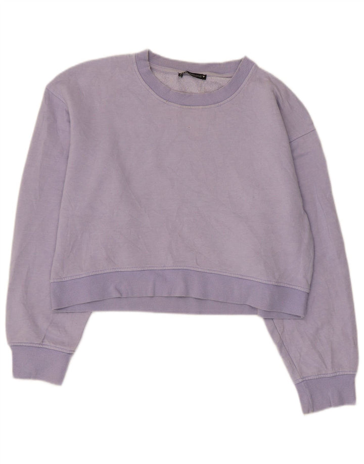 Zara Γυναικεία φούτερ Crop Jumper UK 14 Medium Purple