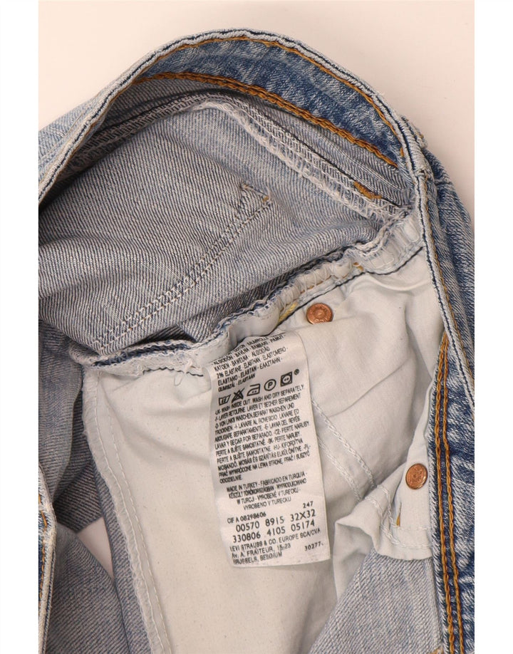 Γυναικείο σορτς Levi's 570 τζιν W32 μεγάλο μπλε βαμβακερό