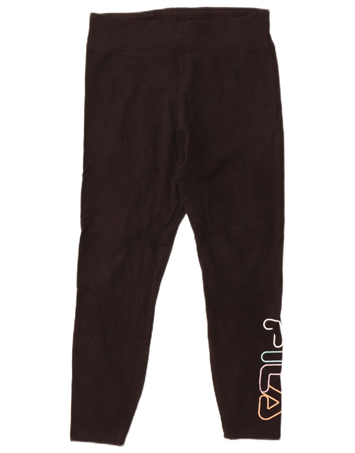 Fila Γυναικείο Γραφικό Κολάν UK 14 μεγάλο μαύρο βαμβακερό