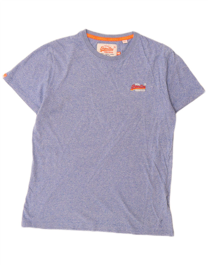 Ανδρικό T-Shirt Superdry Top Βαμβακερό μεσαίο μπλε φλοκωμένο