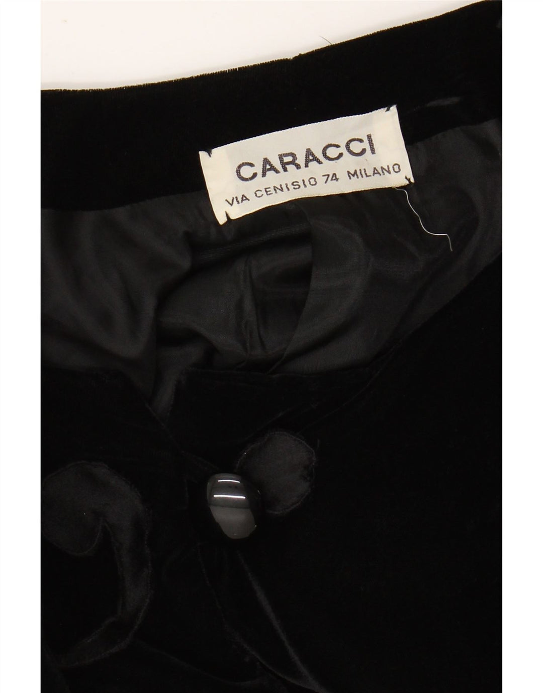 VINTAGE Γυναικείο βελούδινο μπλέιζερ μπουφάν UK 12 μεσαίο μαύρο Paisley