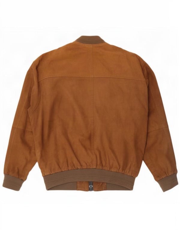 Don Camillo Ανδρικό Suede Bomber Jacket IT 50 Large Brown Δερμάτινο
