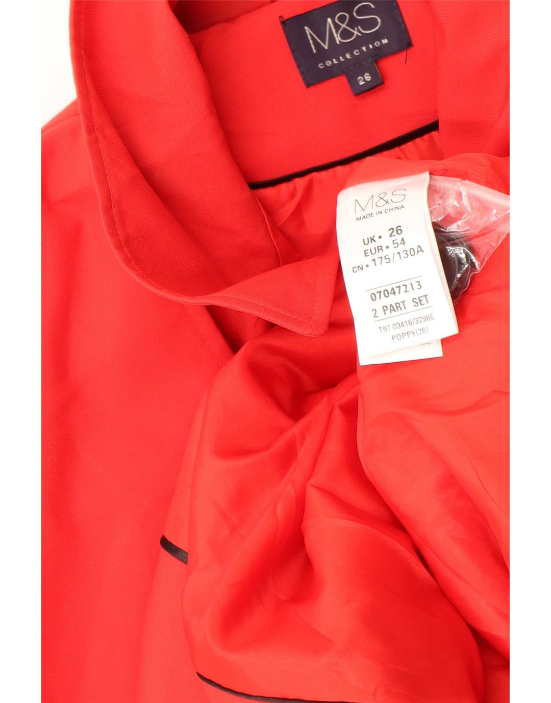 Marks & Spencer Γυναικεία καμπαρντίνα UK 26 5XL Red Polyester