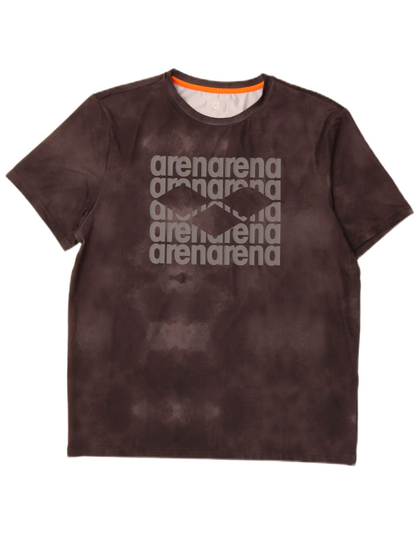 Arena Ανδρικό γραφικό T-Shirt Top Large Grey Tie Dye Polyester
