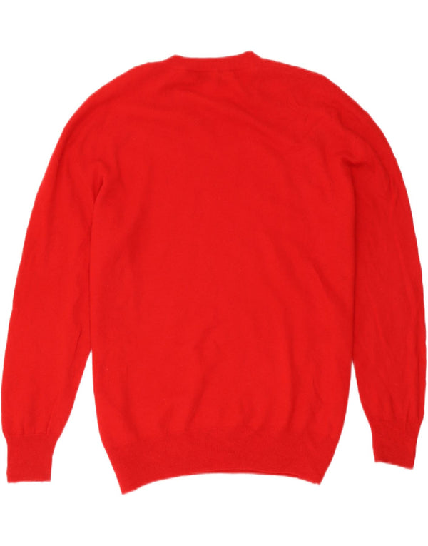 Zara Γυναικείο πουλόβερ με λαιμόκοψη UK 18 XL κόκκινο μαλλί
