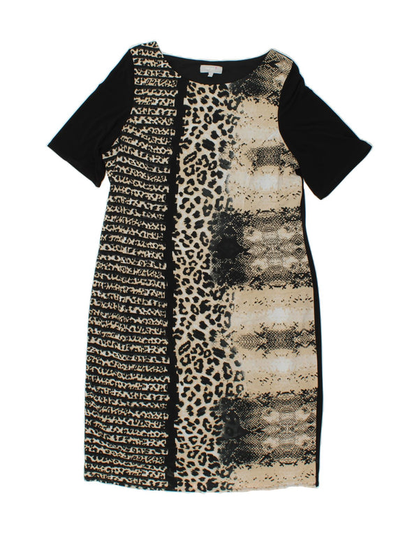 Γυναικείο φόρεμα με θήκη PER UNA UK 20 2XL Μαύρο Animal Print Τρίχα καμήλας