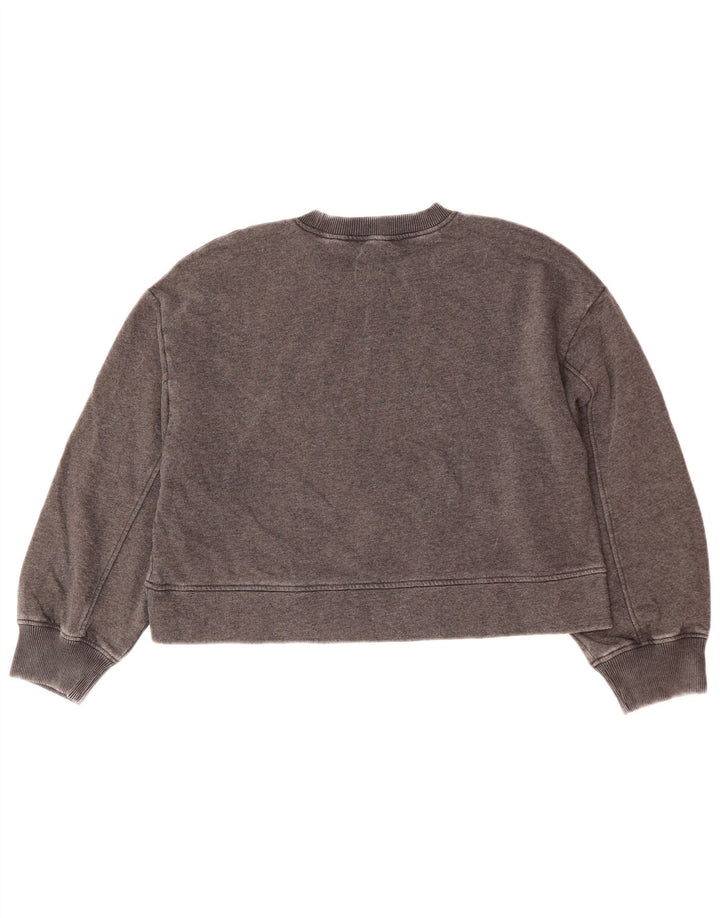 Zara Γυναικεία φούτερ υπερμεγέθης μπλούζας UK 10 Small γκρι βαμβακερό