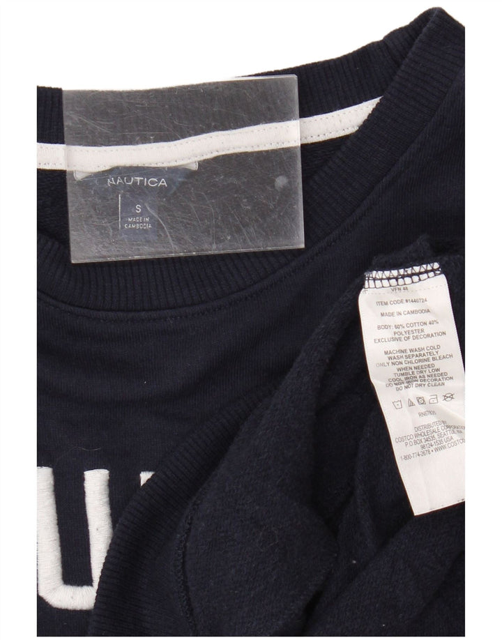 Γυναικείο γραφικό υπερμεγέθη φούτερ Nautica Jumper UK 10 Small Navy Blue