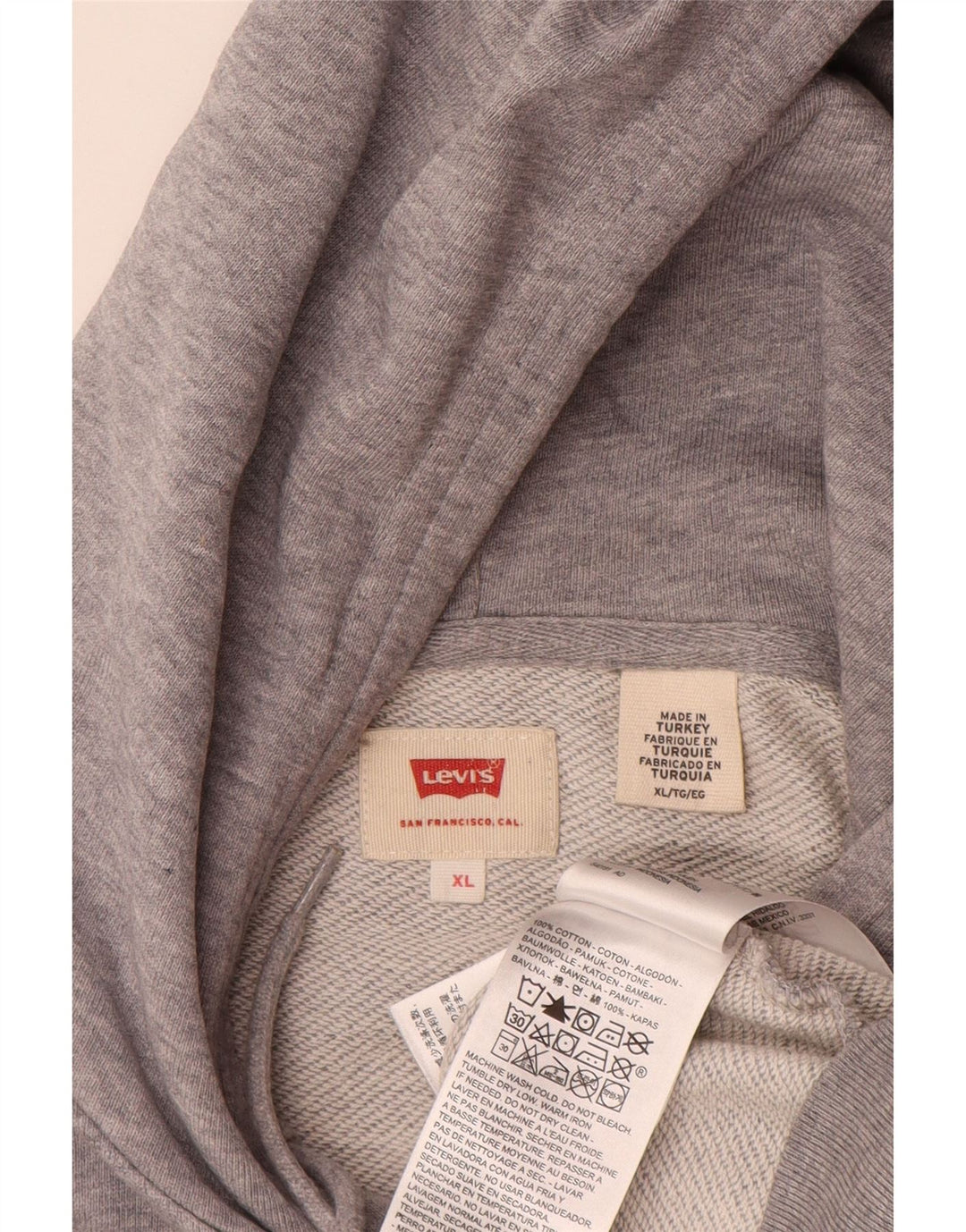 Ανδρικό γραφικό κουκούλα Levi's XL Γκρι βαμβακερό