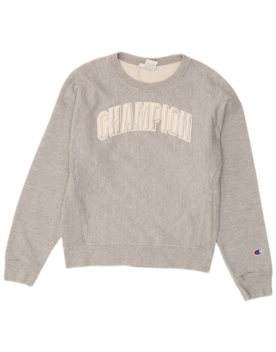 CHAMPION Γυναικεία γραφική φούτερ Jumper UK 14 Medium Grey Cotton