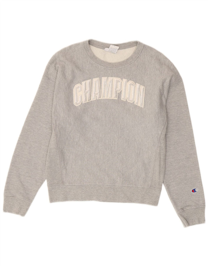 CHAMPION Γυναικεία γραφική φούτερ Jumper UK 14 Medium Grey Cotton