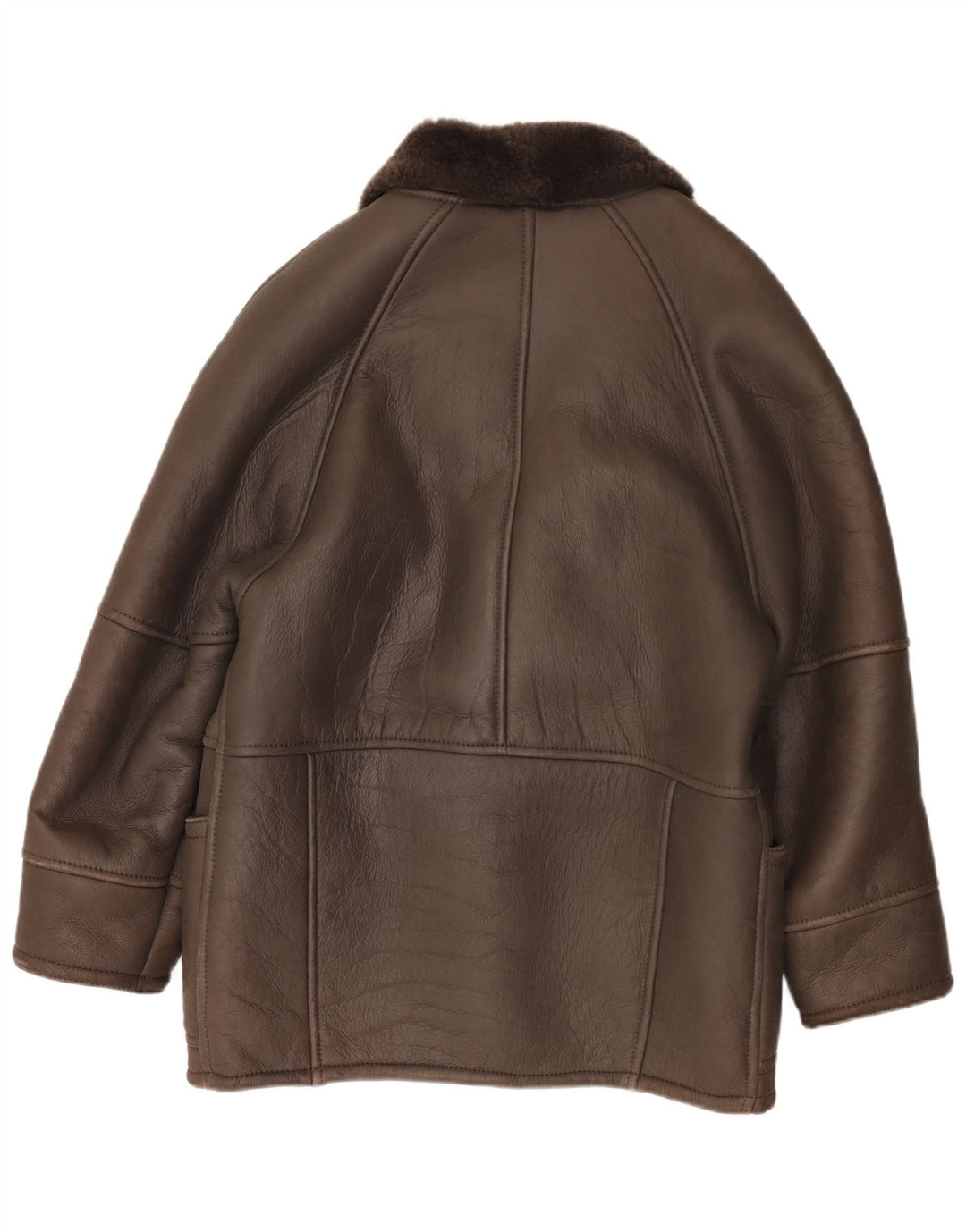 Vintage Ανδρικό Μπουφάν Shearling IT 50 Large Brown Leather