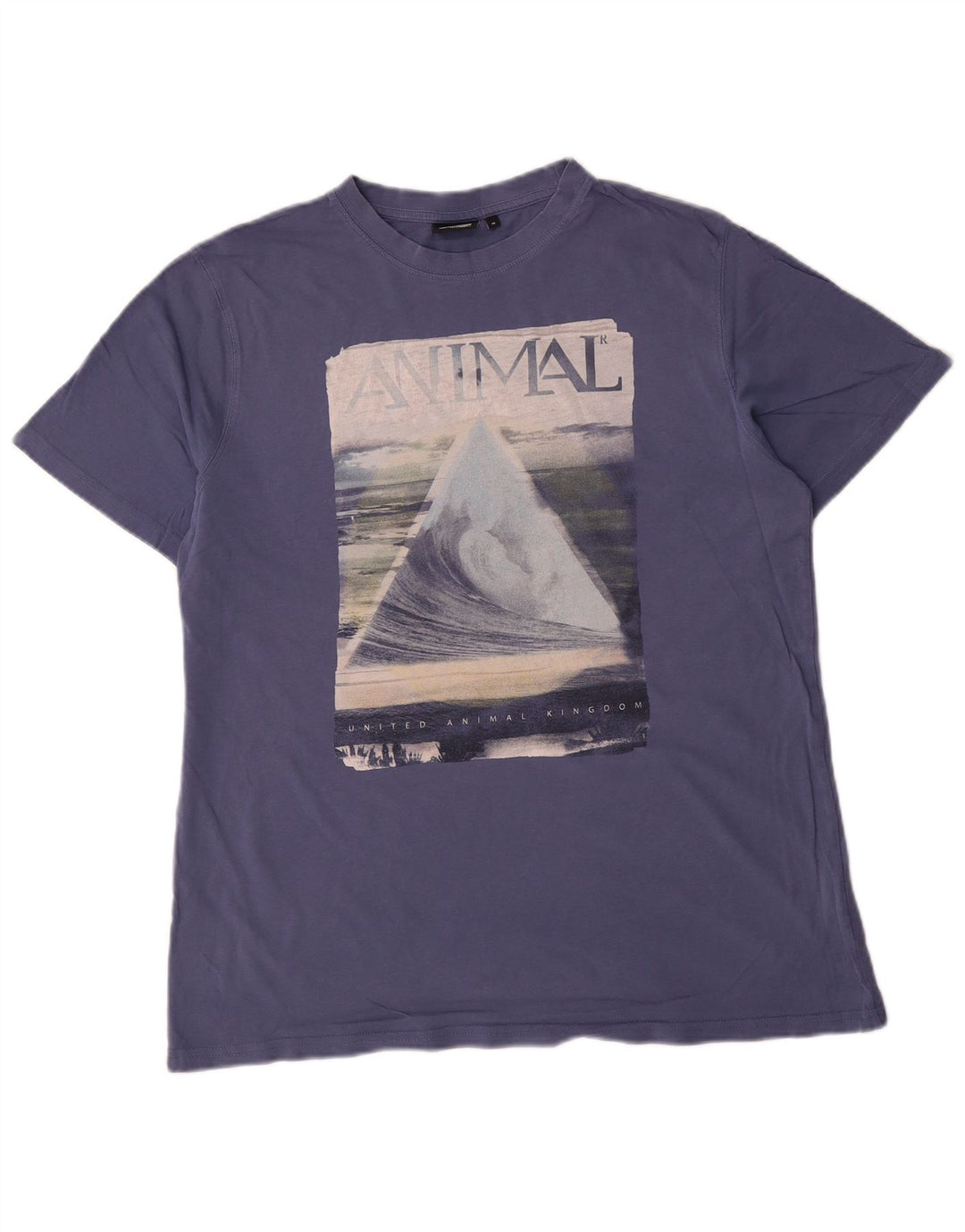 Ανδρικό γραφικό T-Shirt Animal Top από μεσαίο μπλε βαμβακερό