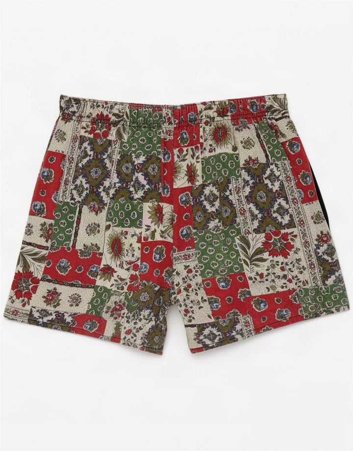 Vintage γυναικείο σορτς UK 14 Medium W30 Πολύχρωμο Patchwork