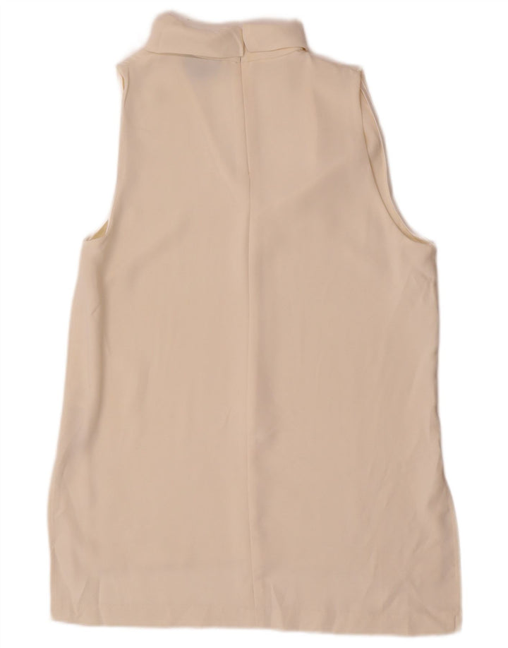 Topshop Γυναικεία Αμάνικη Μπλούζα Top UK 10 Small Off White Polyester