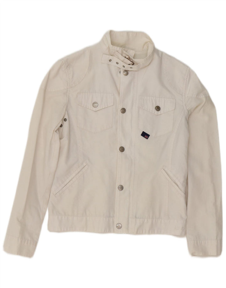 Rifle Womens Heritage Utility Jacket UK 12 Μεσαίο Λευκό Βαμβακερό