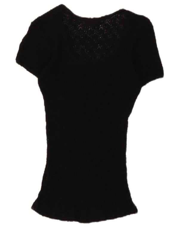 Guess Γυναικεία Δαντελένια Μπλούζα Τοπ UK 12 Medium Black Floral