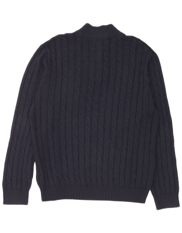 Ανδρικό πουλόβερ με φερμουάρ Crew Clothing 2XL, μπλε βαμβακερό