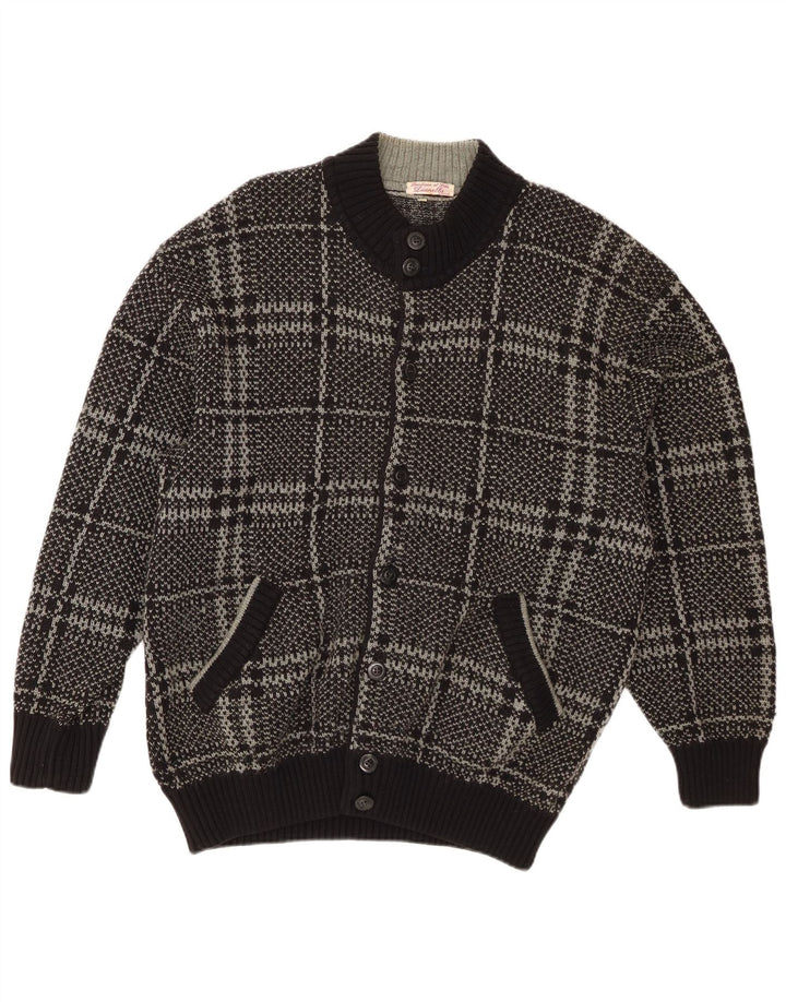 Ανδρική ζακέτα Vintage IT 52 Large Black Check Wool