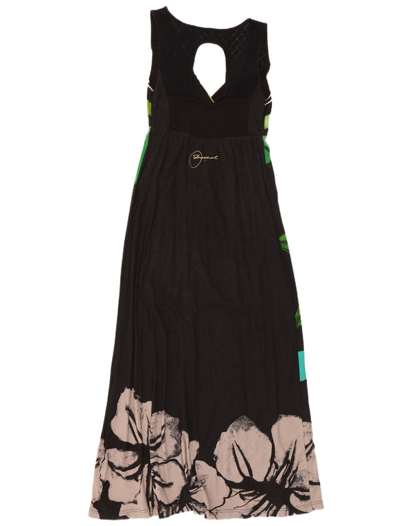 Desigual Γυναικείο Αμάνικο Maxi Φόρεμα UK 8 Small Black Floral