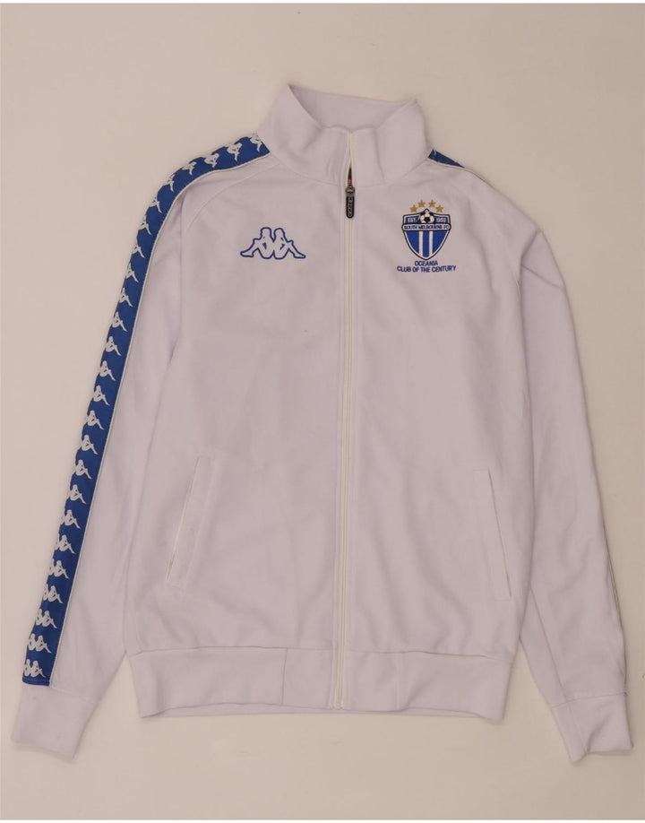 Ανδρική φόρμα με γραφικό φόρμα Kappa Top Jacket μεσαίου λευκού χρώματος πολυεστέρας