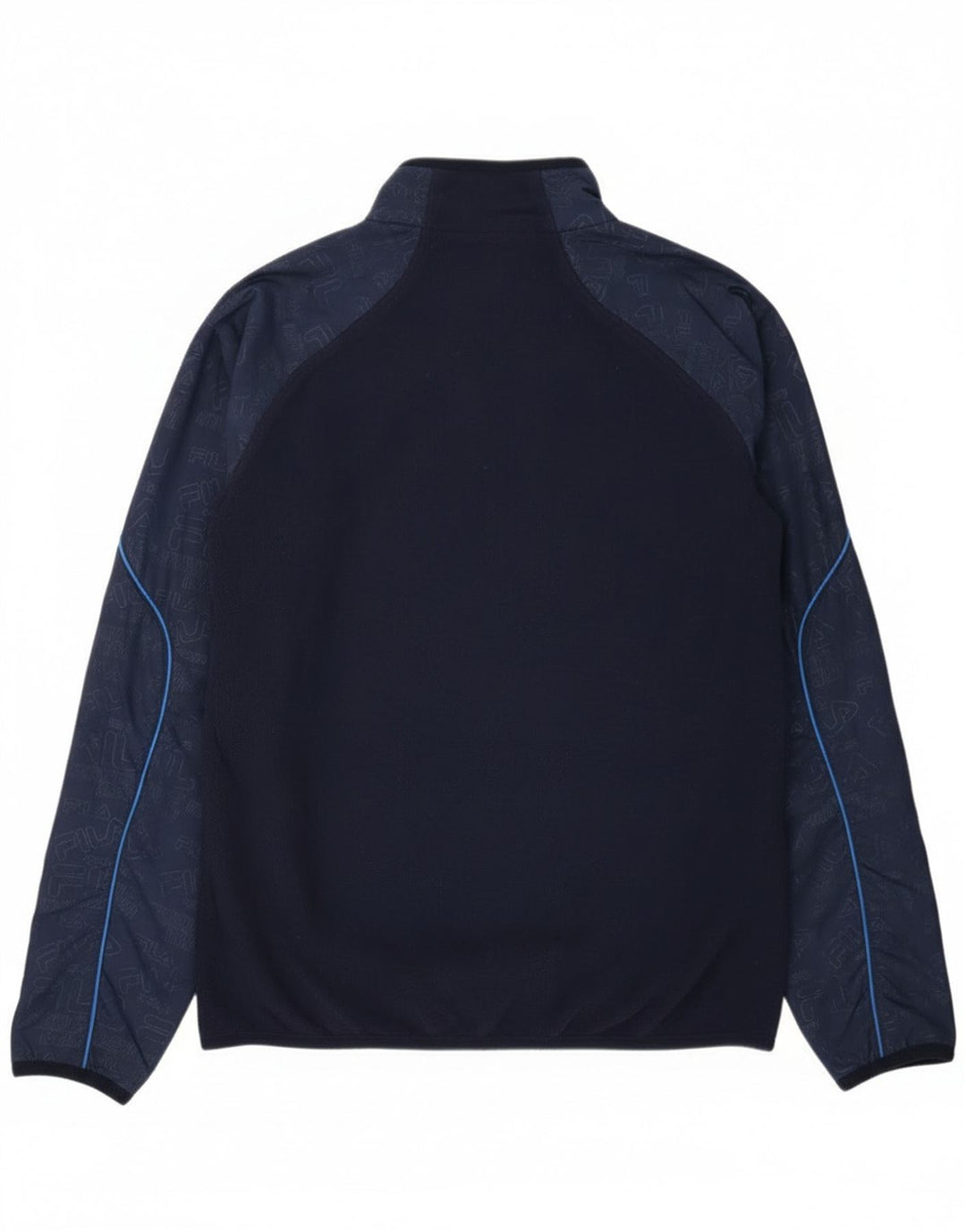 Fila Ανδρικό Fleece Jacket UK 38 Medium Navy Blue Colourblock Βαμβακερό