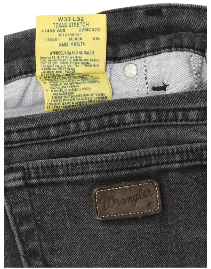 WRANGLER Ανδρικό Texas Stretch Straight Jeans W33 L32 Μαύρο βαμβακερό