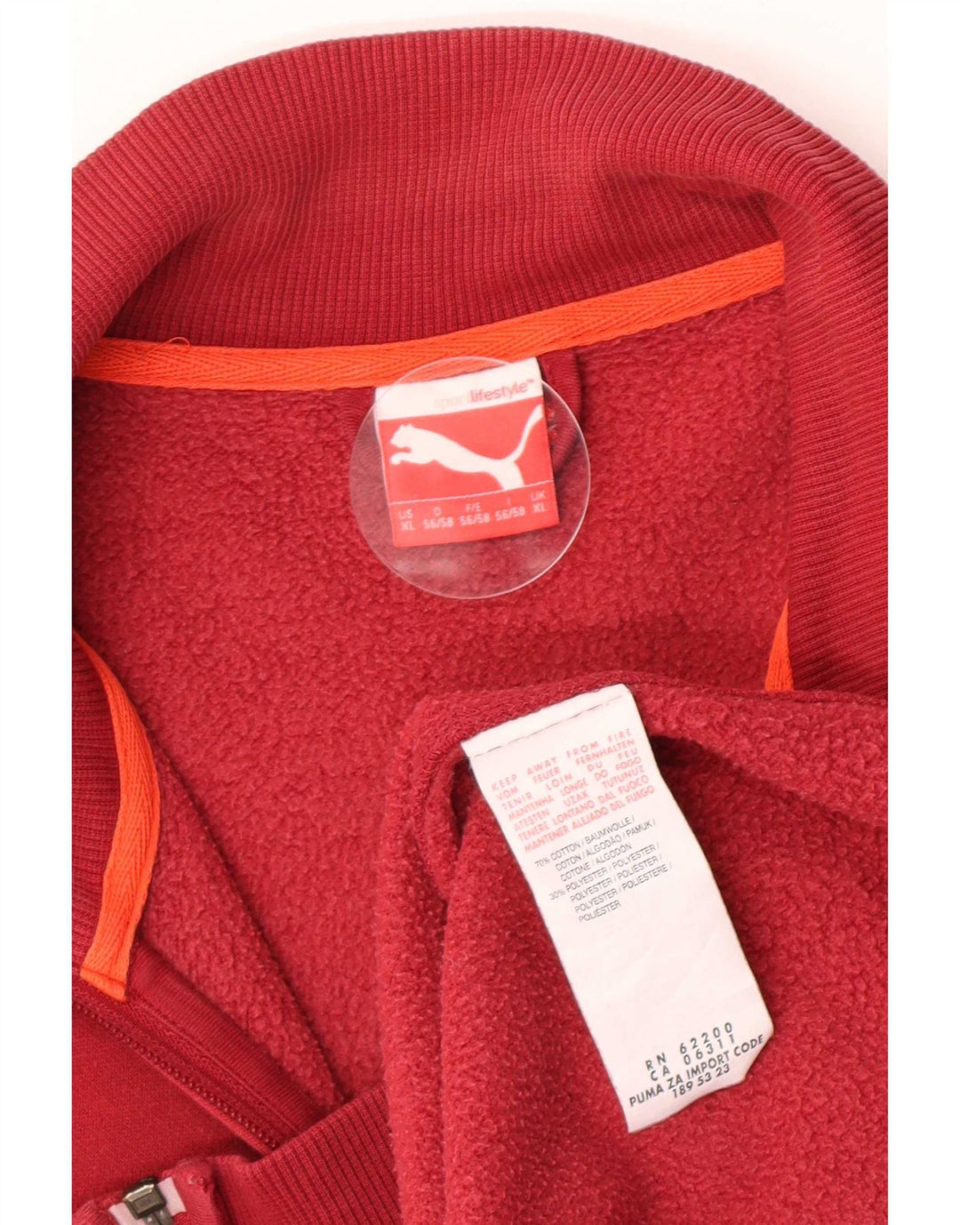 Ανδρική φόρμα Puma Top Jacket XL Βουργουνδί Βαμβακερό